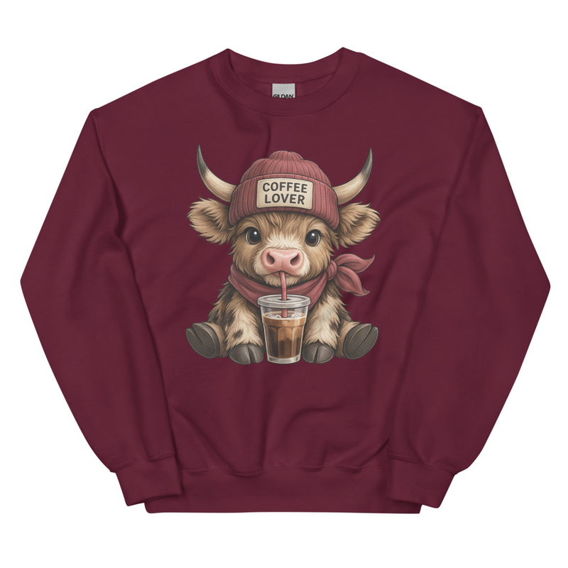 Coffee Lover Cow Sweatshirt
