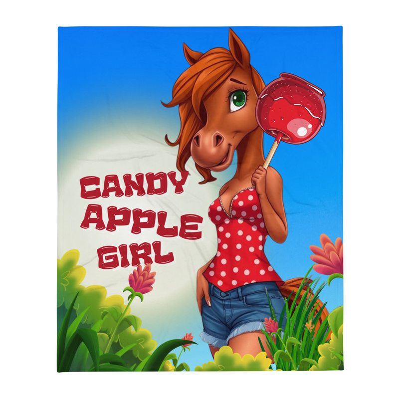 Candy Apple Girl 50" x 60" Throw Blanket