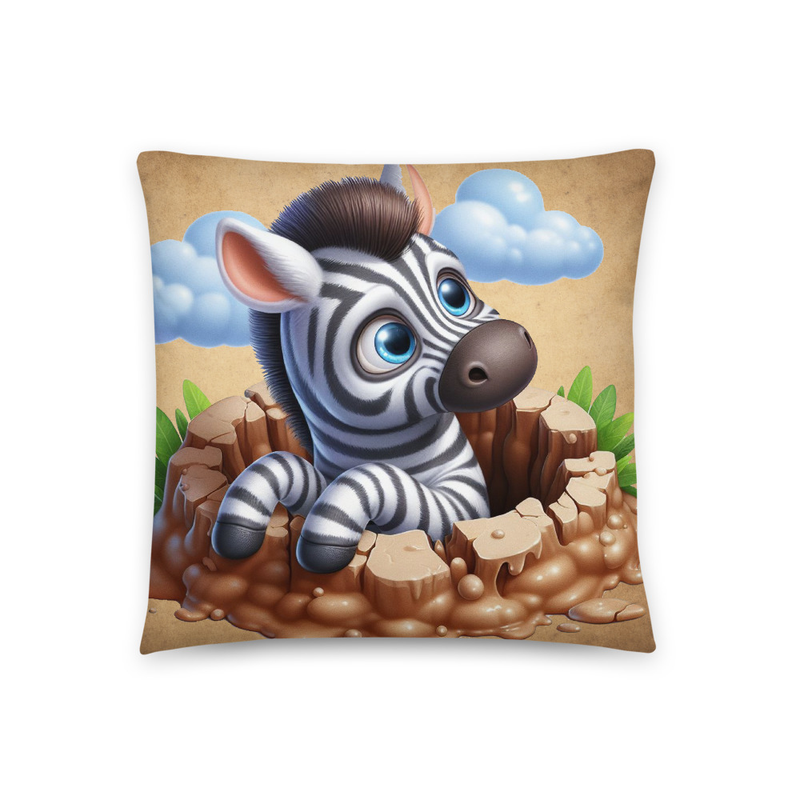 Cute Baby Zebra 18" x 18" Throw Pillow
