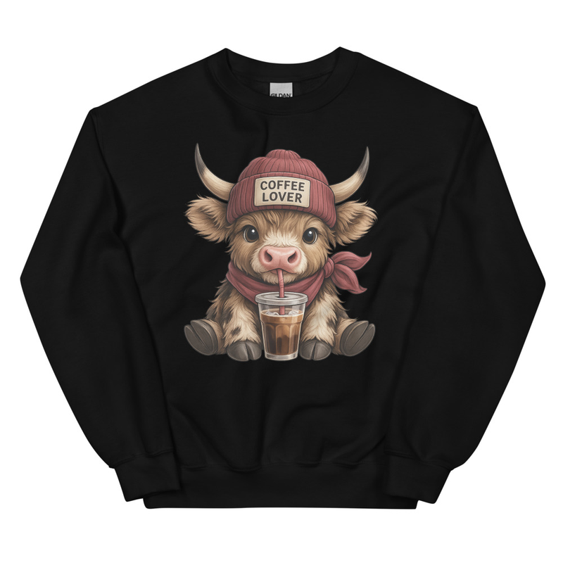 Coffee Lover Cow Sweatshirt