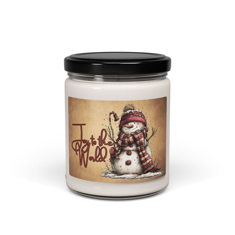 Joy to the World Vintage Snowman Scented Soy Candle