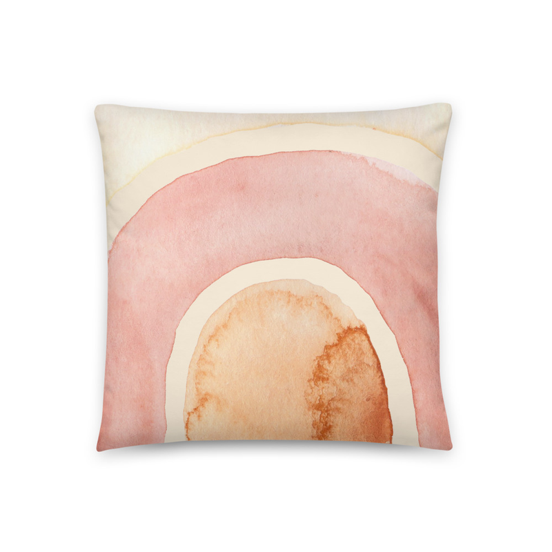 Watercolor Rainbow Throw Pillow