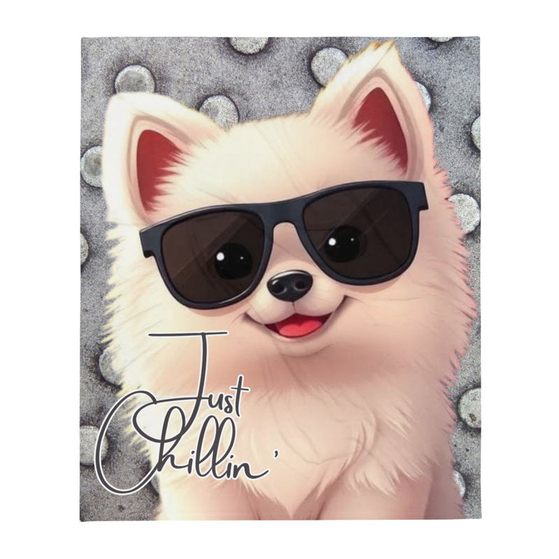 Just Chillin’ Dog - Vertical 50" x 60" Throw Blanket