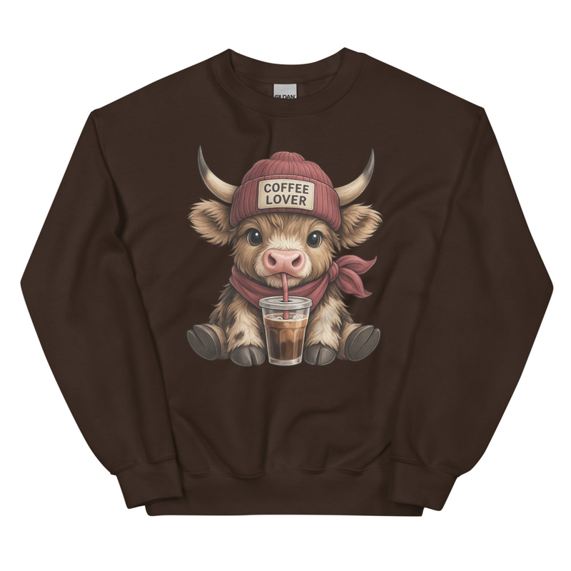 Coffee Lover Cow Sweatshirt