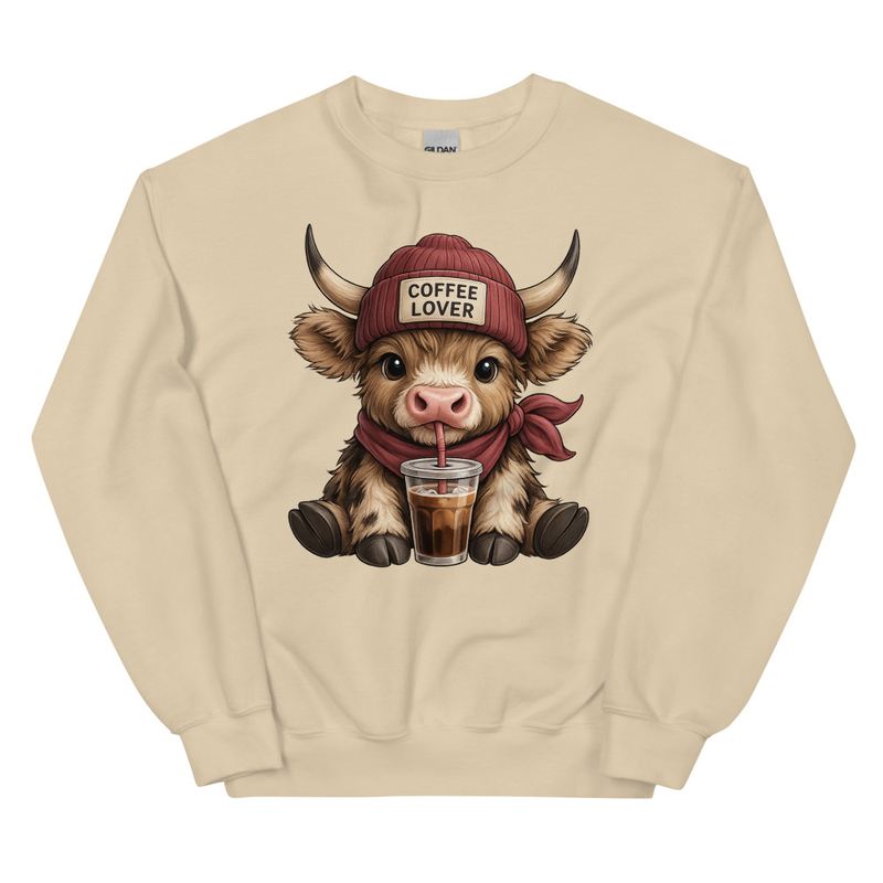 Coffee Lover Cow Sweatshirt