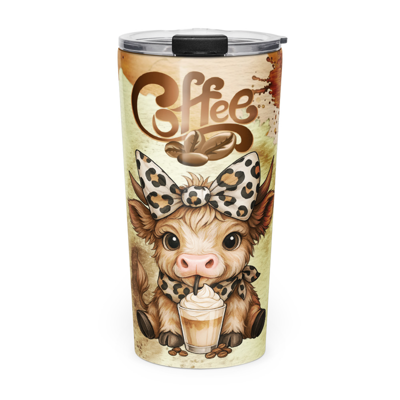Highland Cow Coffee Tumbler - Stainless Steel 20oz