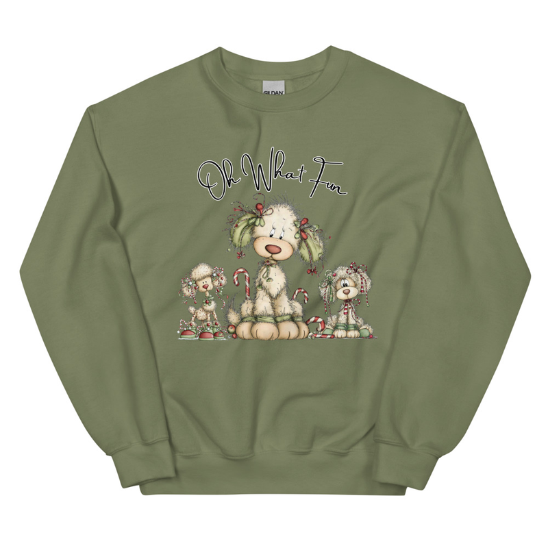 Oh What Fun Whimsical Poodle Sweatshirt
