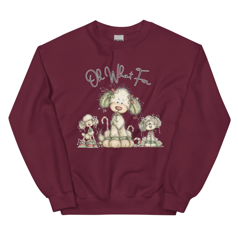Oh What Fun Whimsical Poodle Sweatshirt