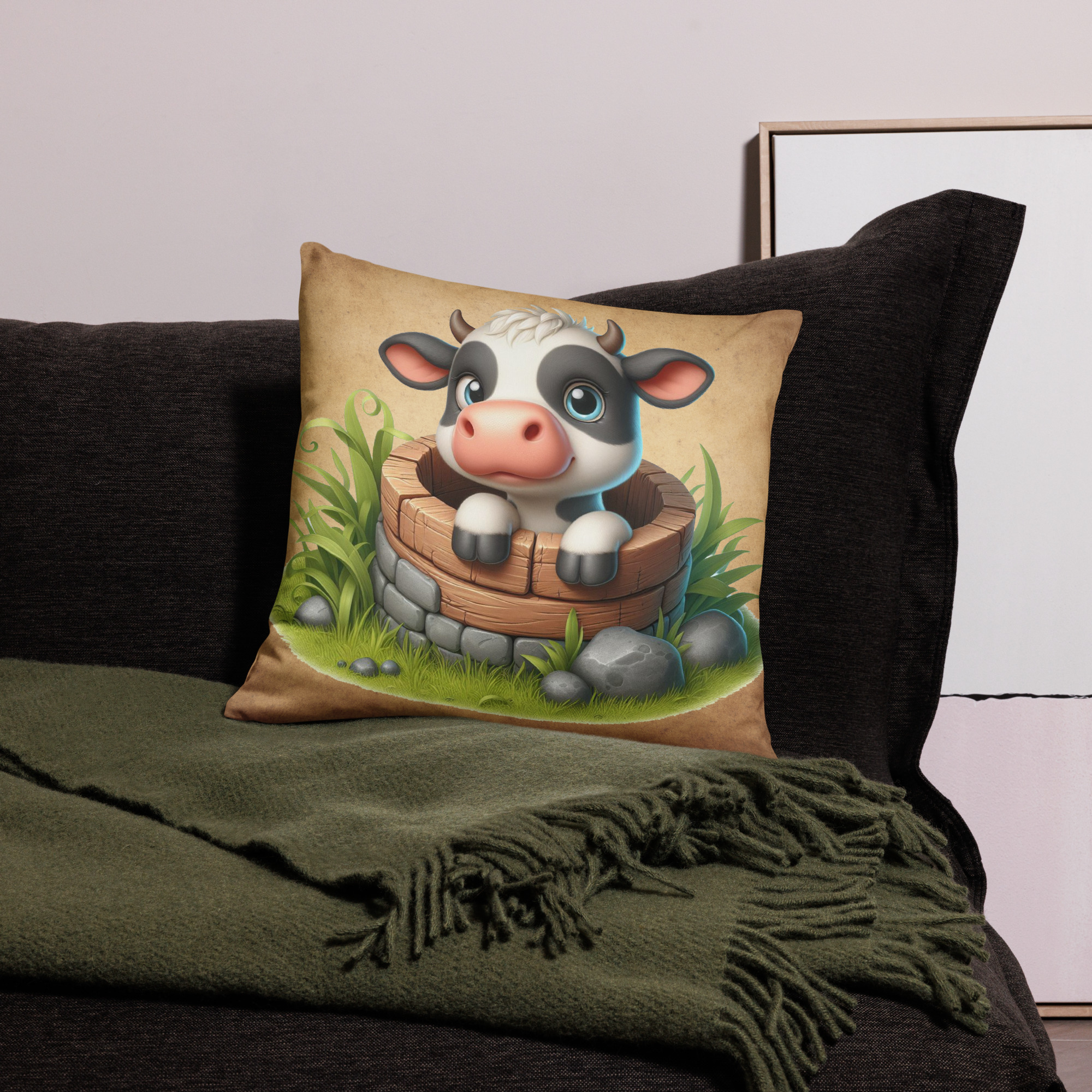 Cute Cow 18' x 18" Decorative Throw Pillow