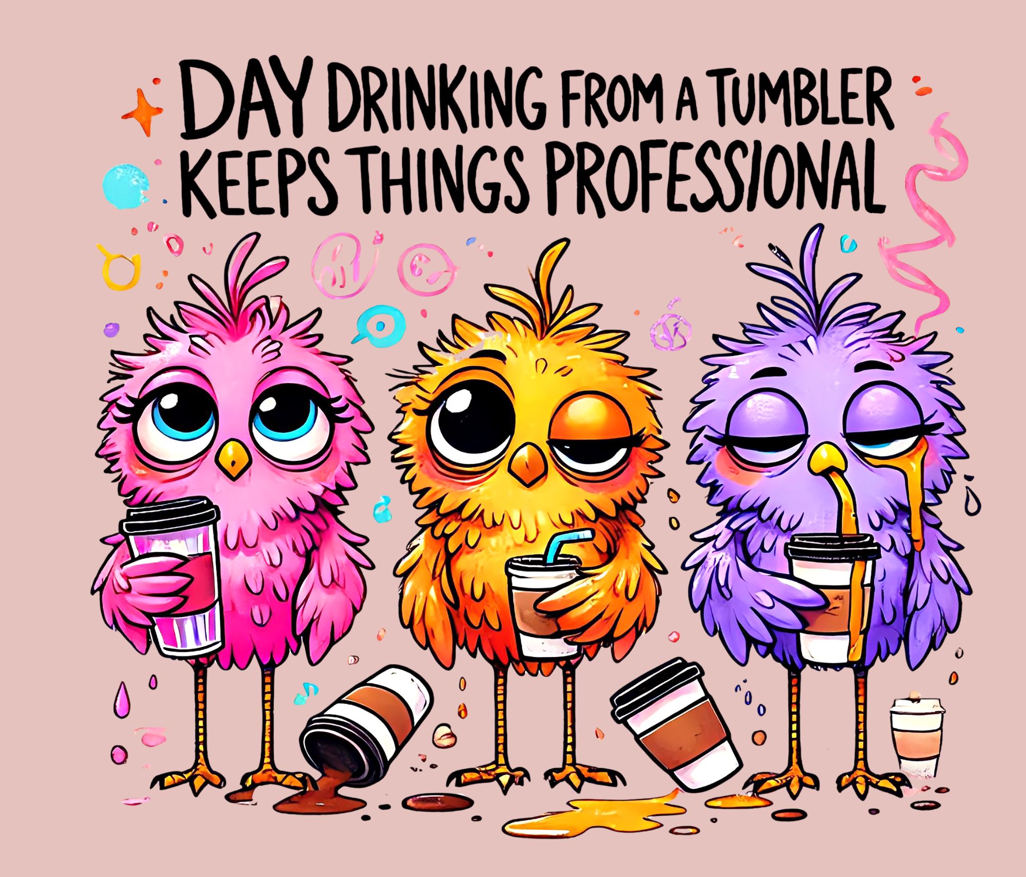 "Day Drinking From a Tumbler Keeps Things Professional" Tumbler - Stainless Steel 20oz