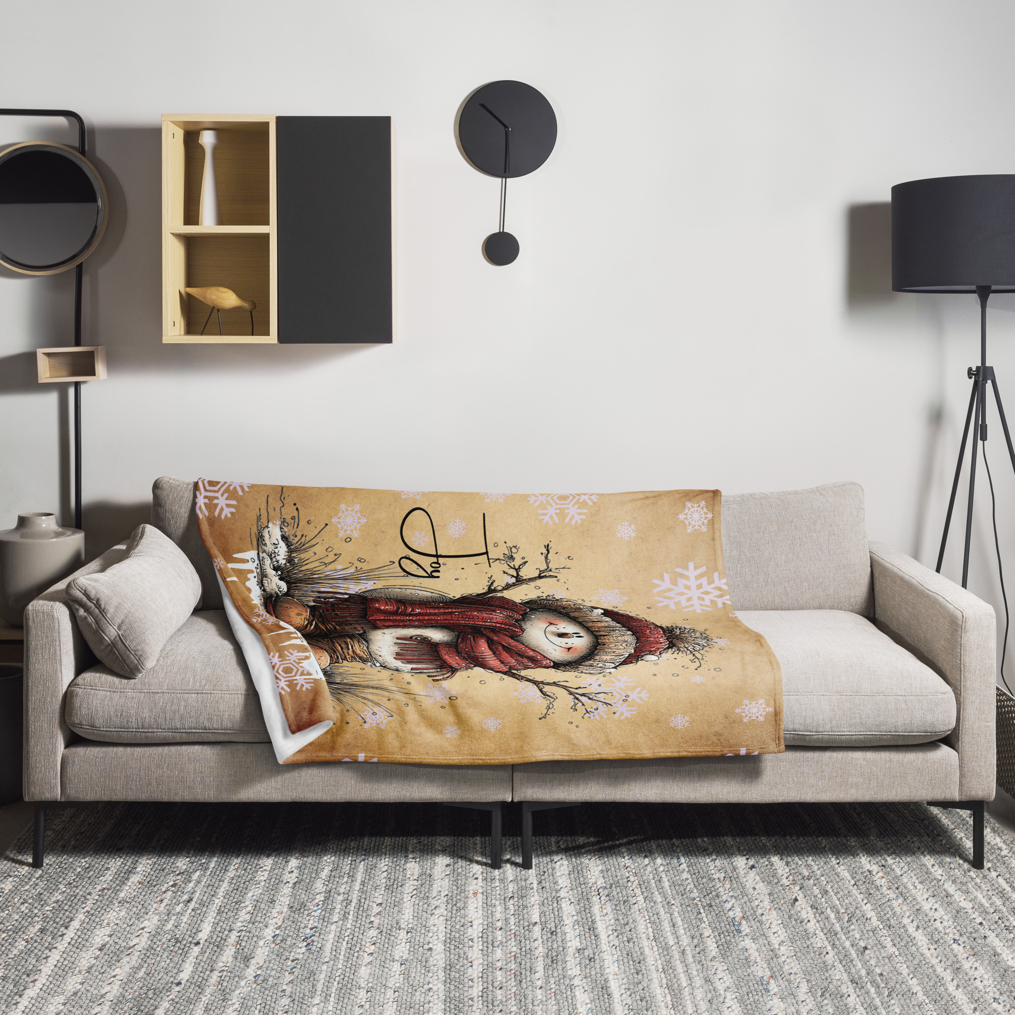 Snuggle Up with Joy: Vintage Whimsical Snowman 50" x 60" Throw Blanket