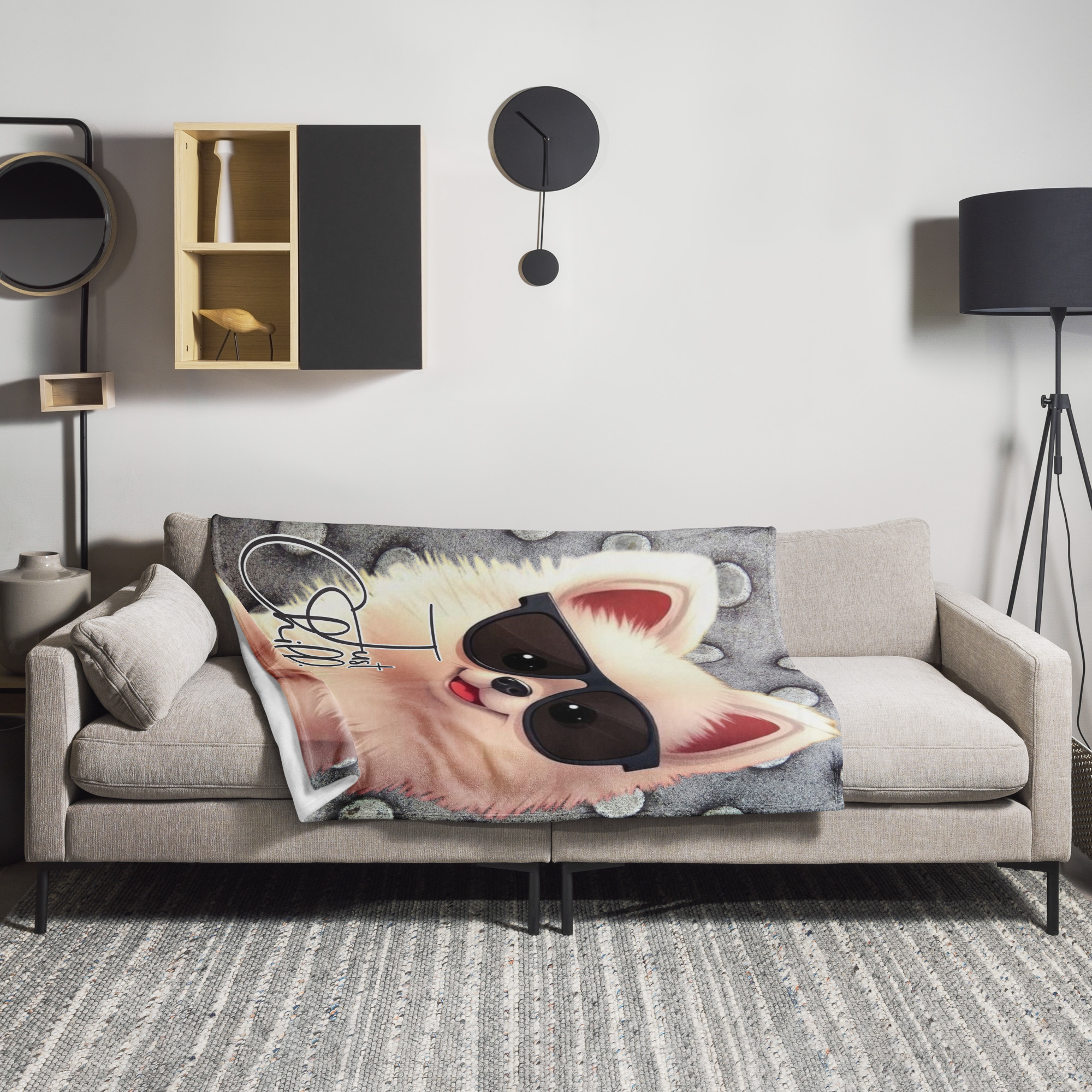 Just Chillin’ Dog - Vertical 50" x 60" Throw Blanket