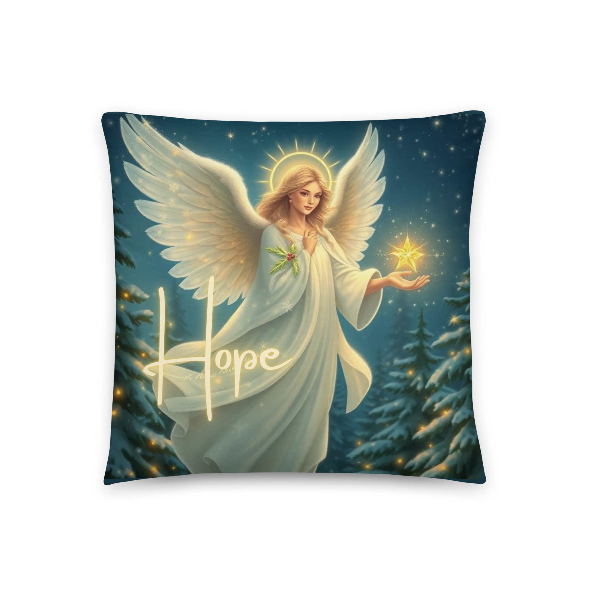 Christmas Angel "Hope" Decorative Throw Pillow - 18" x 18"
