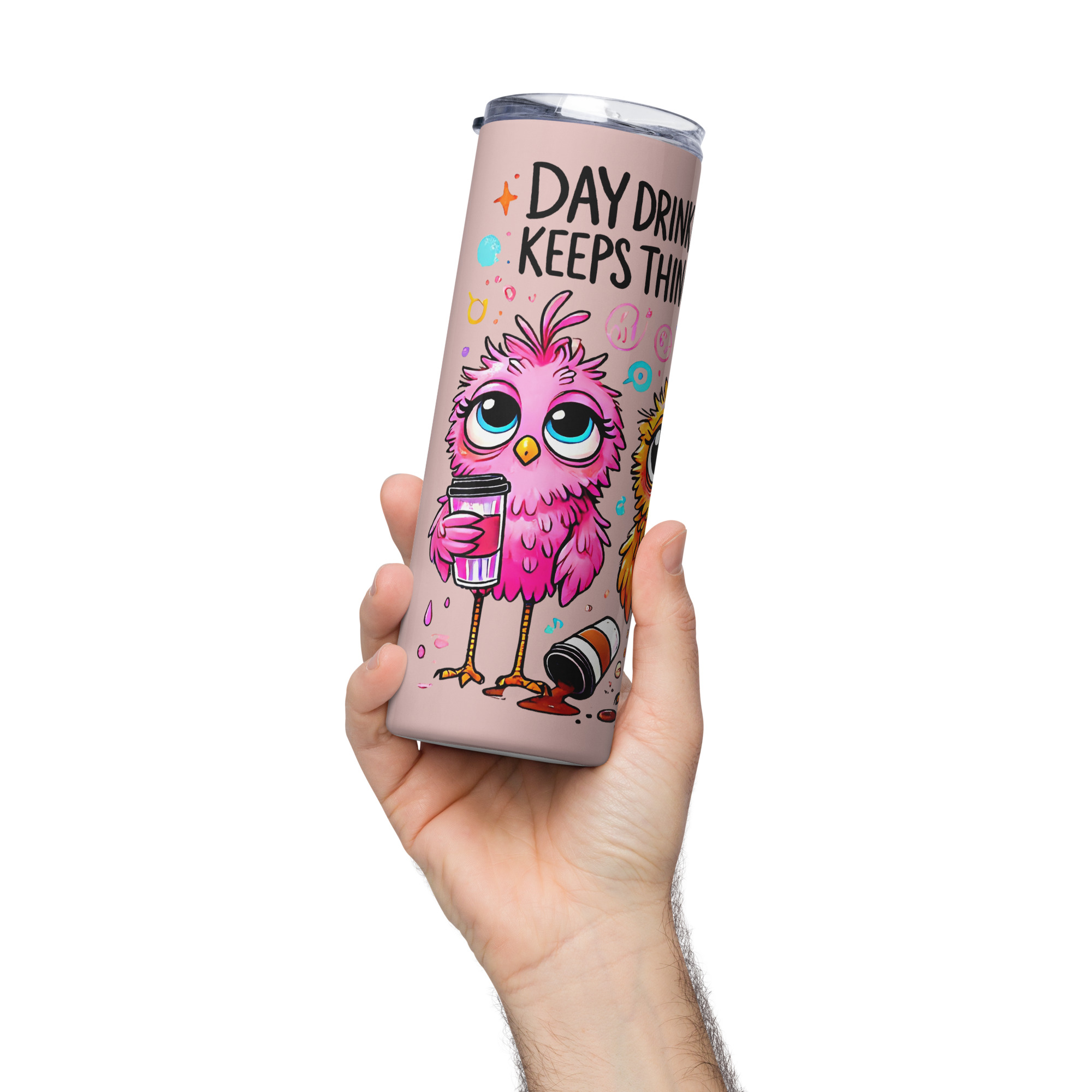 "Day Drinking From a Tumbler Keeps Things Professional" Tumbler - Stainless Steel 20oz