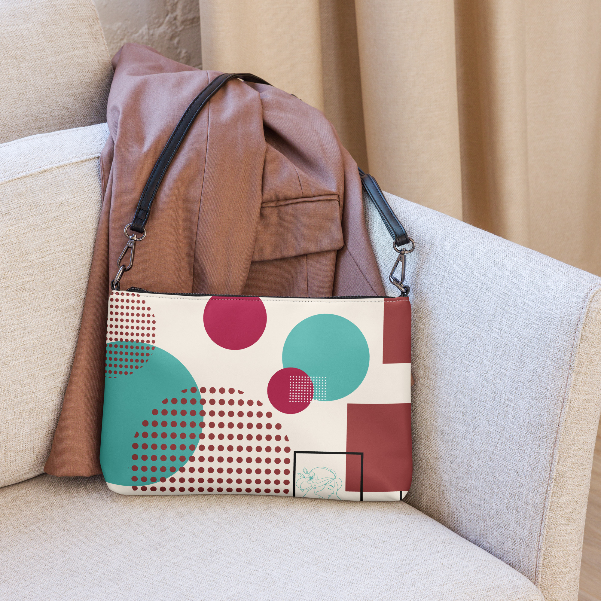 Geometric Pattern Crossbody Bag