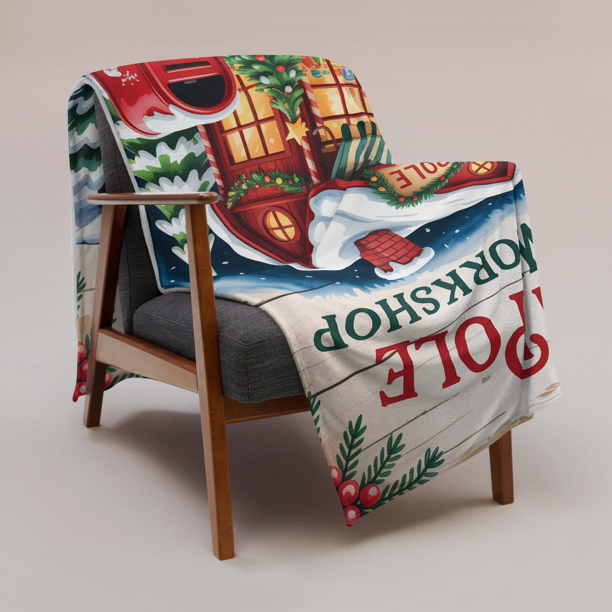 Santa's Workshop Throw Blanket (3 Sizes)
