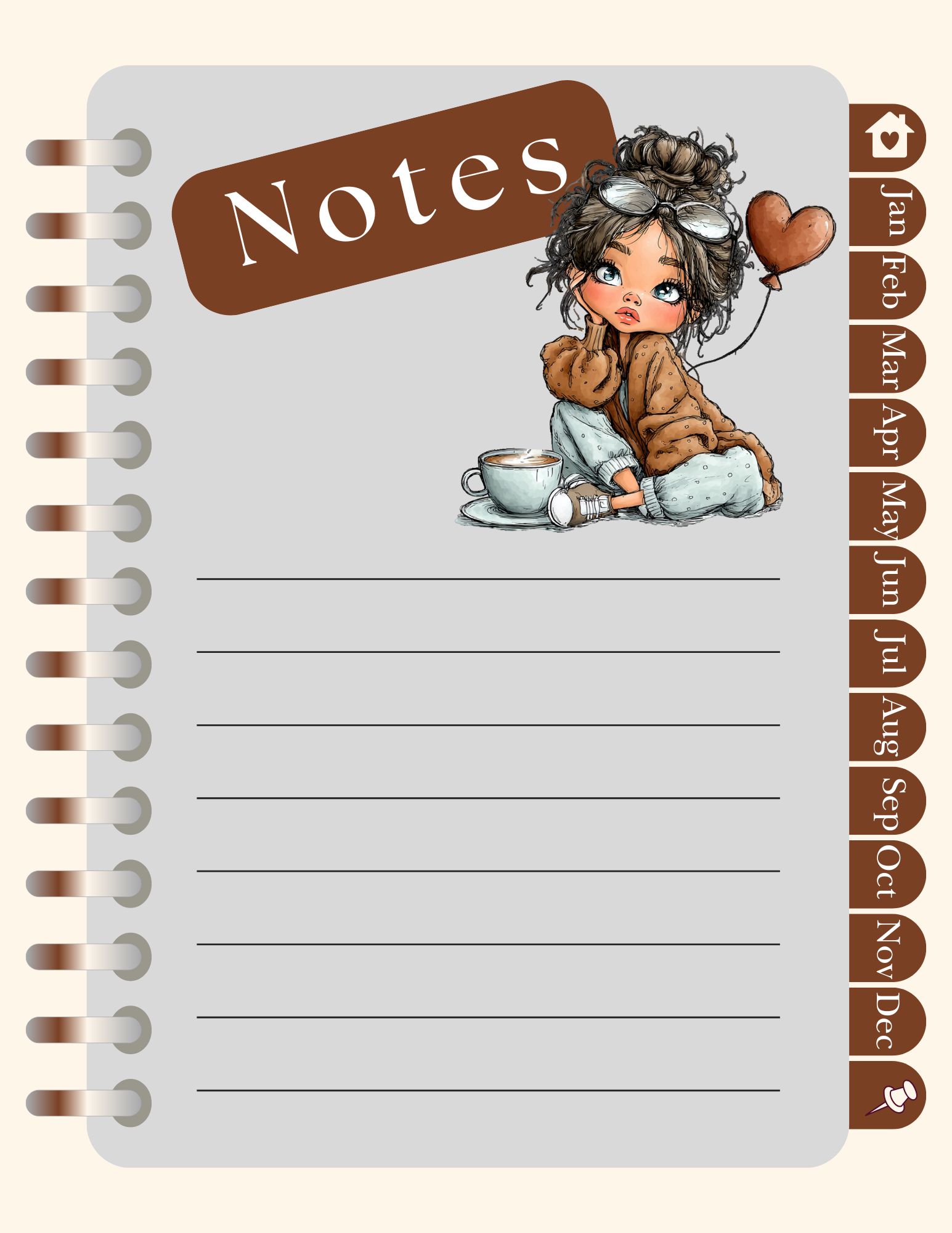 My Day Keeper Coffee Girl Digital Planner