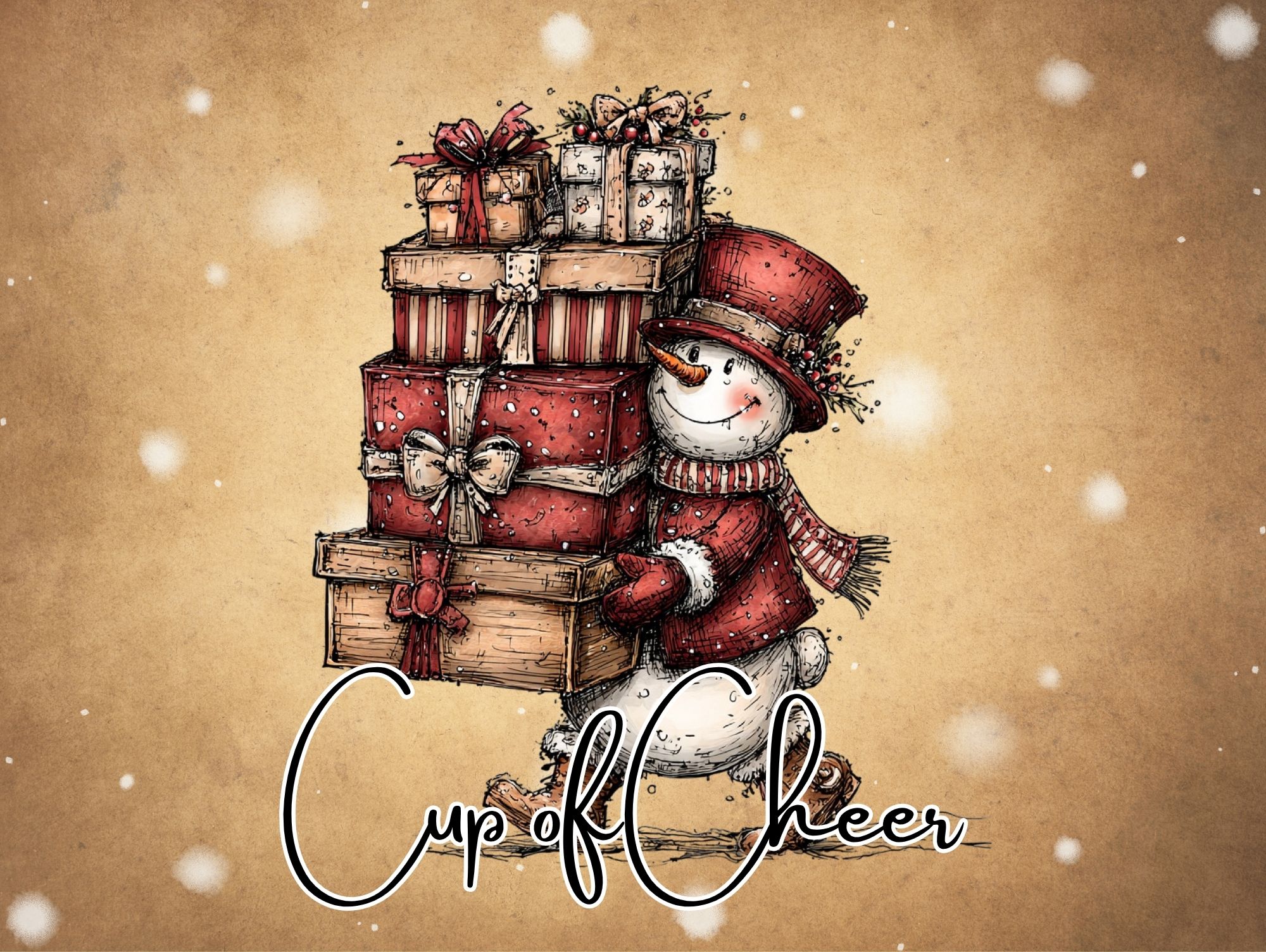 Cup of Cheer Christmas Snowman Tumbler - Stainless Steel 20oz