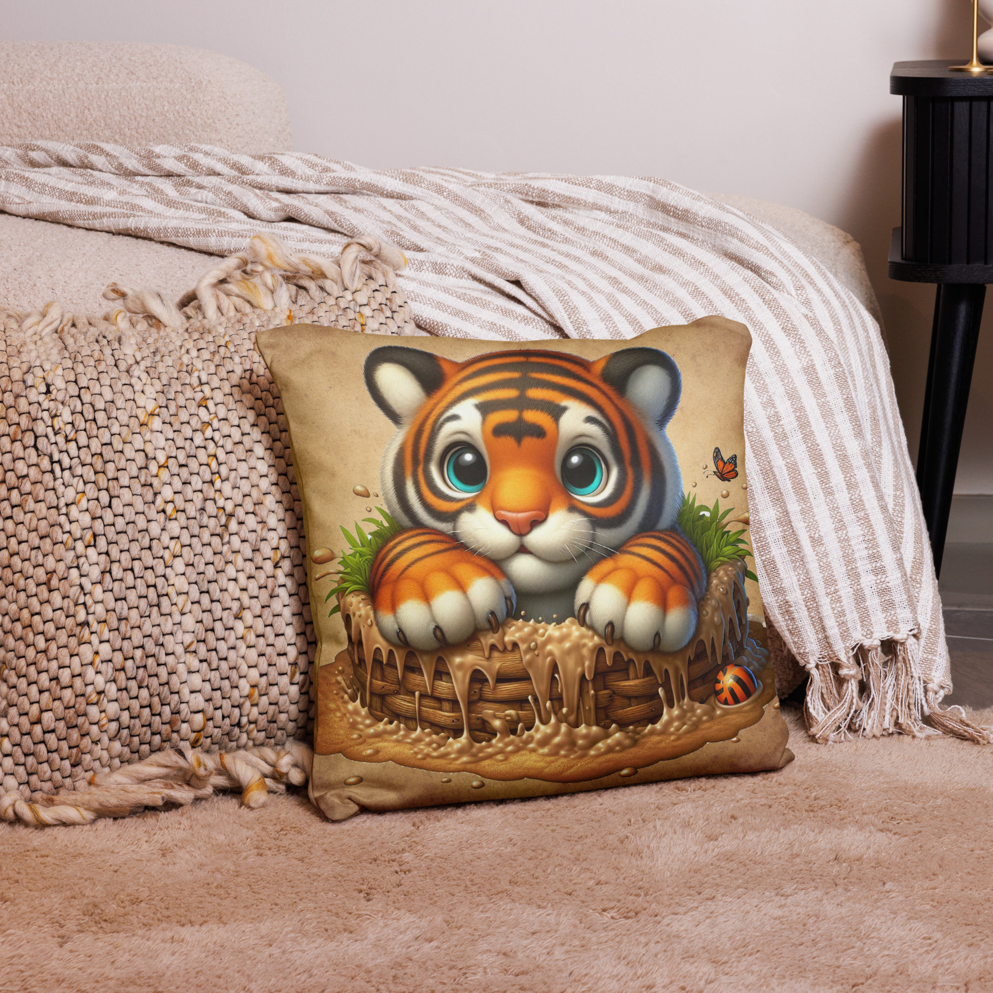 Cute Tiger Cub 18" x 18" Decorative Throw Pillow