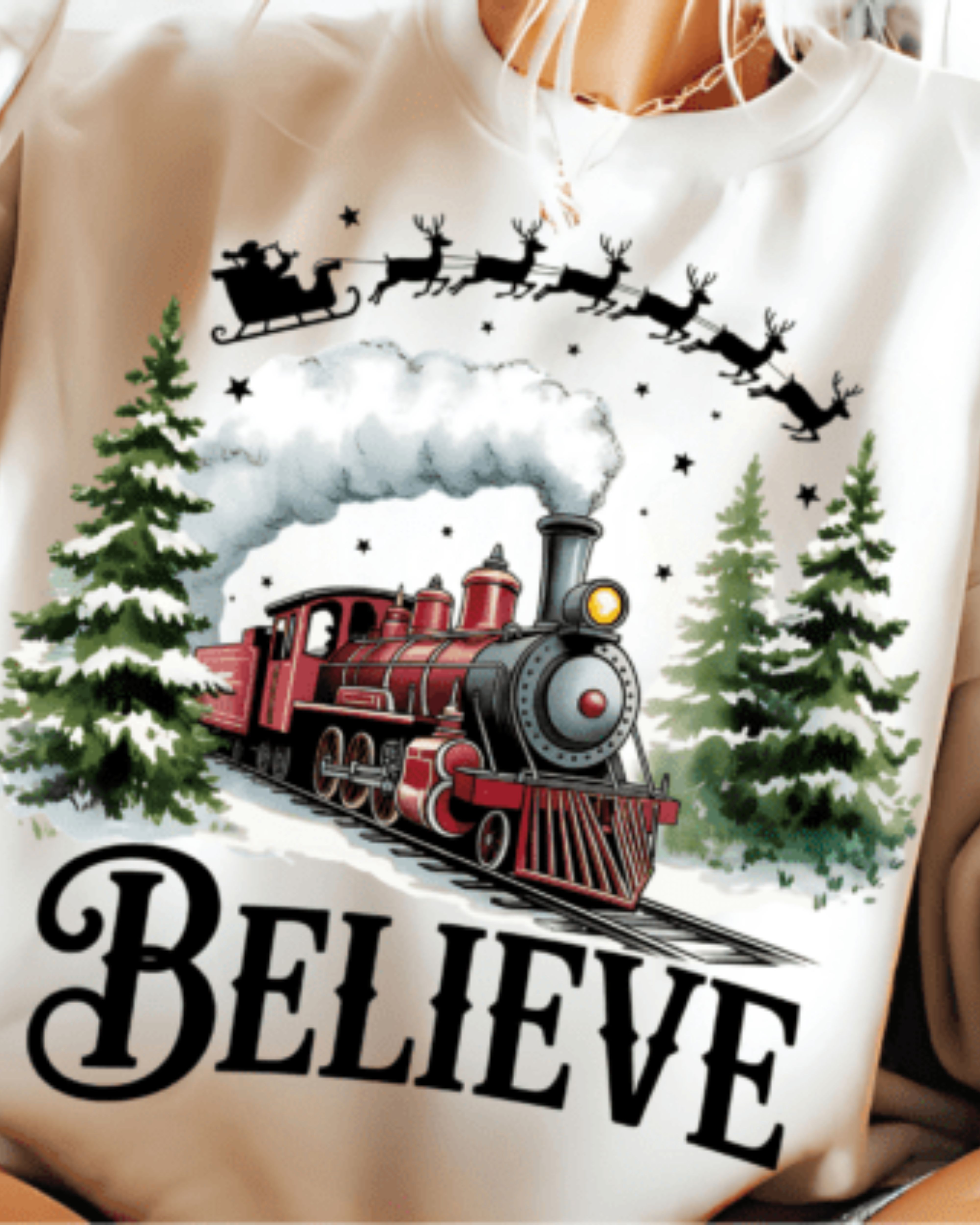 Christmas Believe Train Sweatshirt