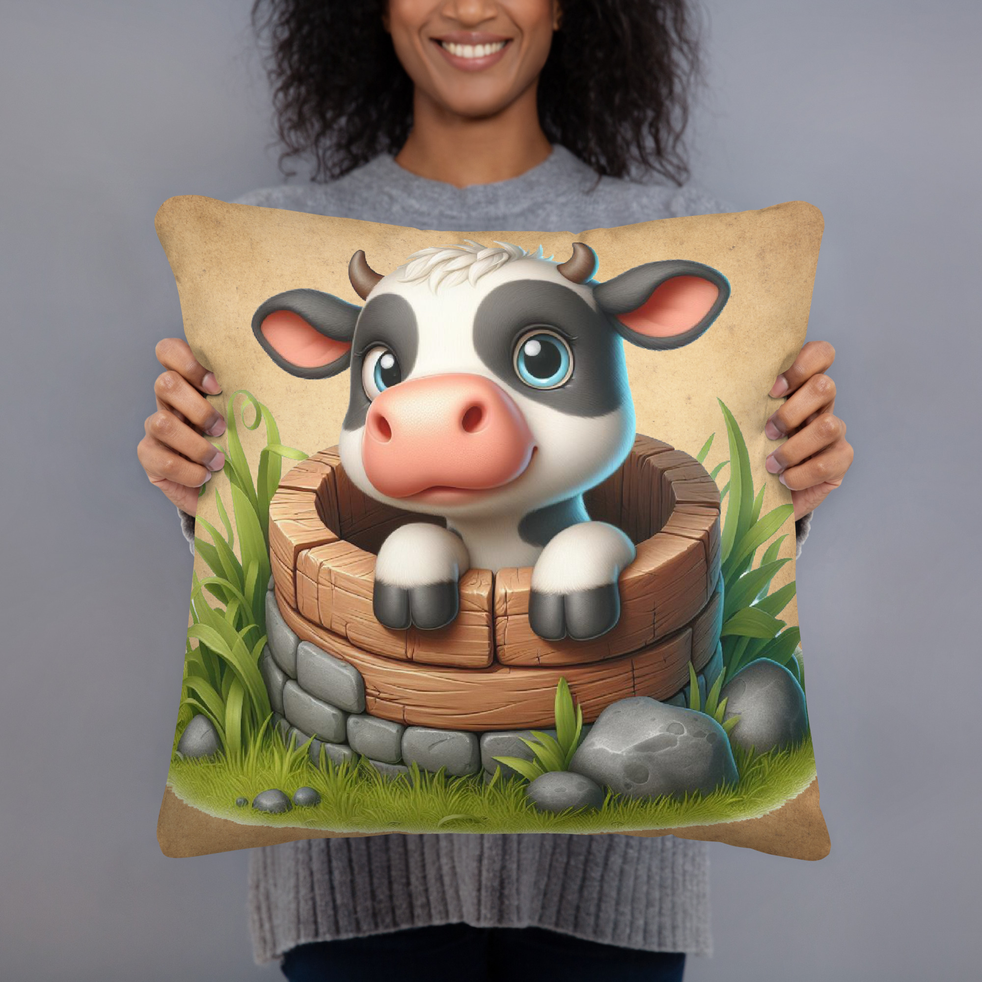 Cute Cow 18' x 18" Decorative Throw Pillow