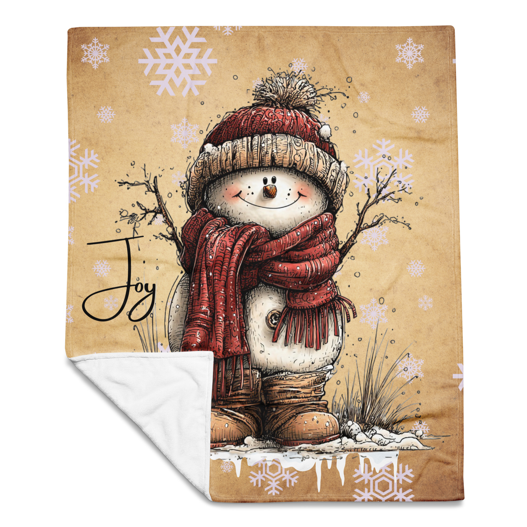 Snuggle Up with Joy: Vintage Whimsical Snowman 50" x 60" Throw Blanket