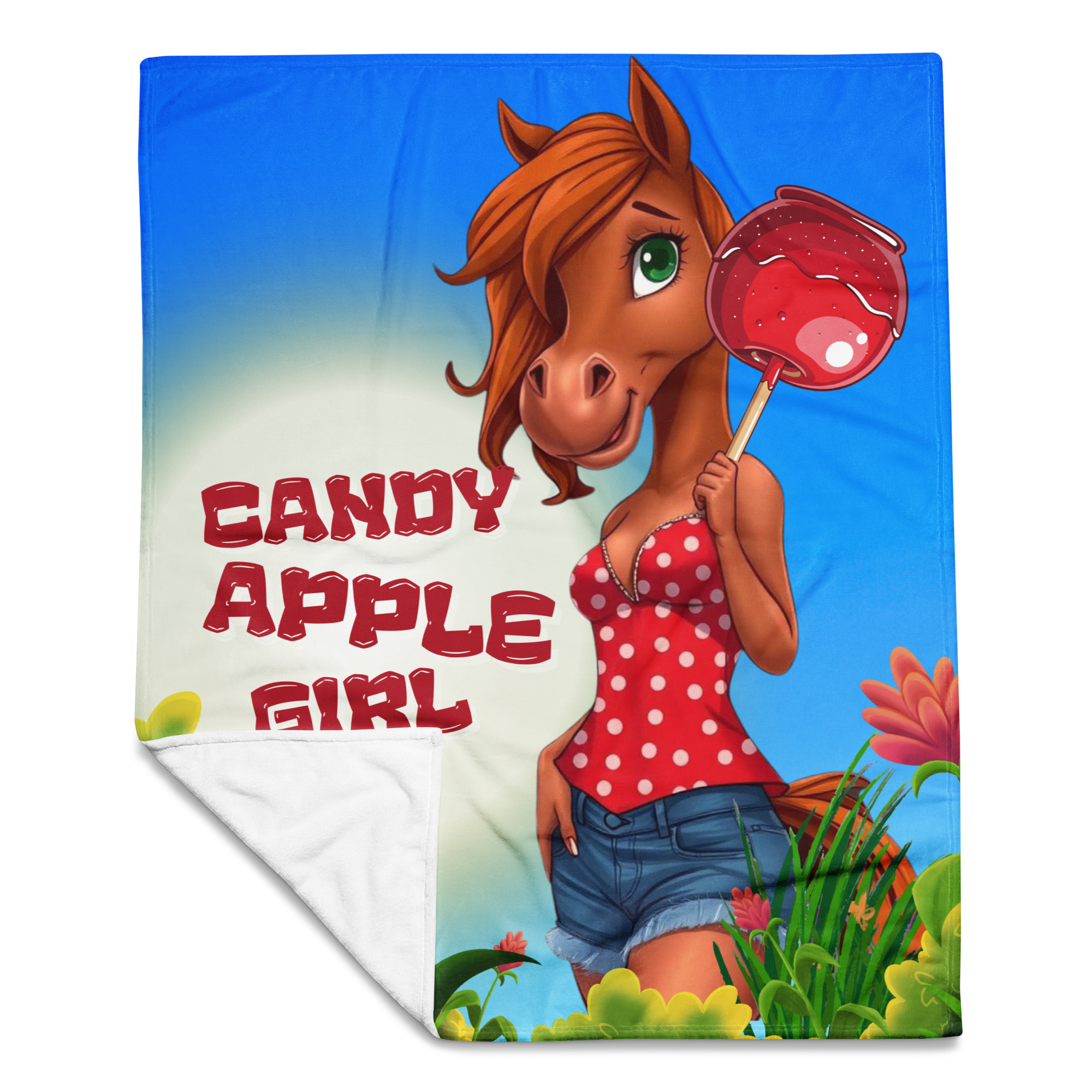 Candy Apple Girl 50" x 60" Throw Blanket