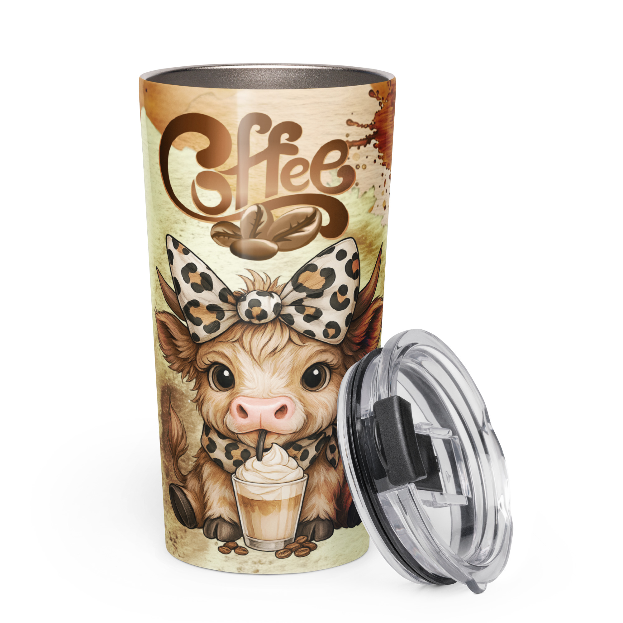Highland Cow Coffee Tumbler - Stainless Steel 20oz