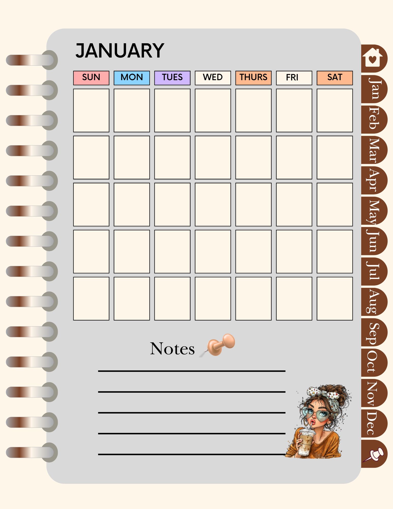 My Day Keeper Coffee Girl Digital Planner