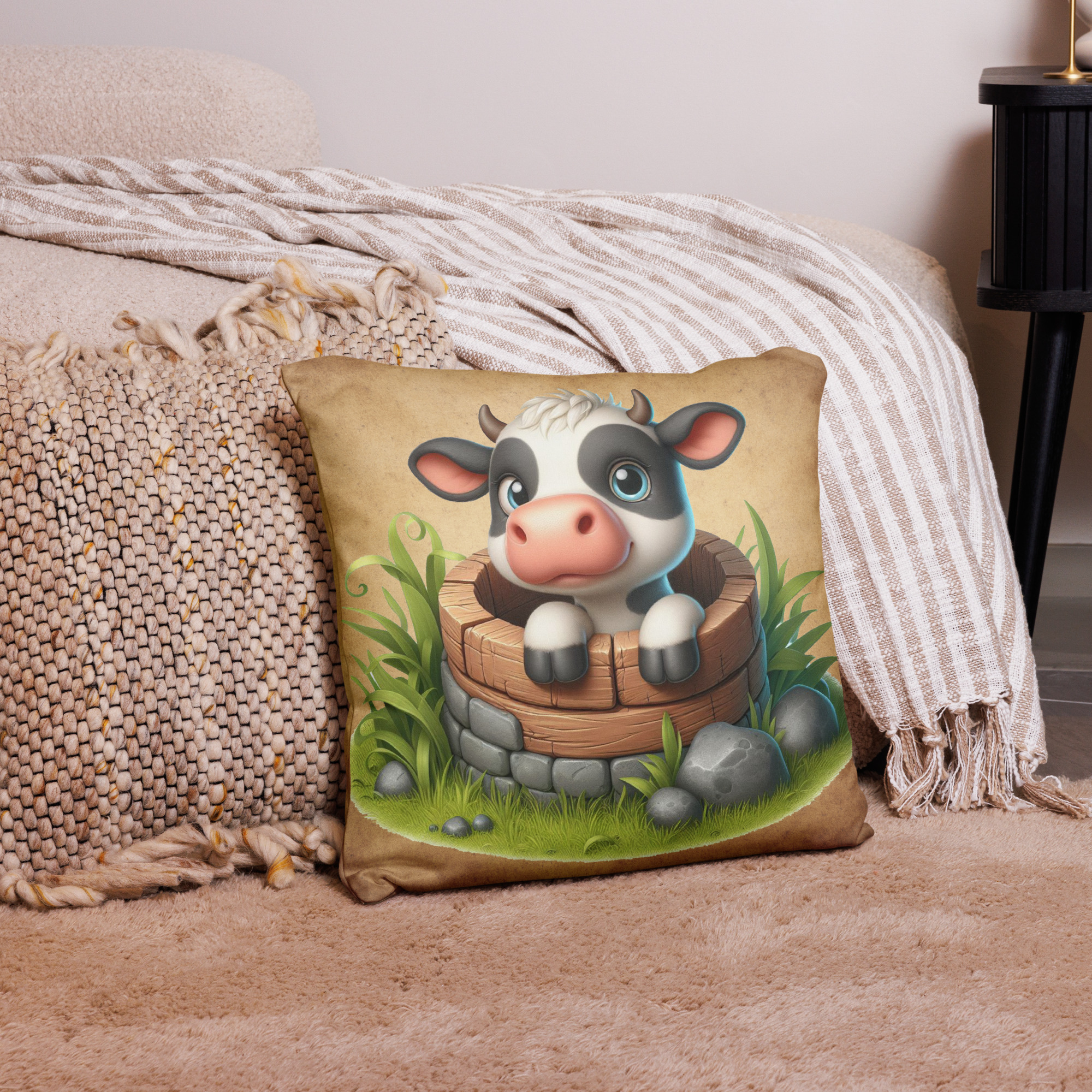 Cute Cow 18' x 18" Decorative Throw Pillow