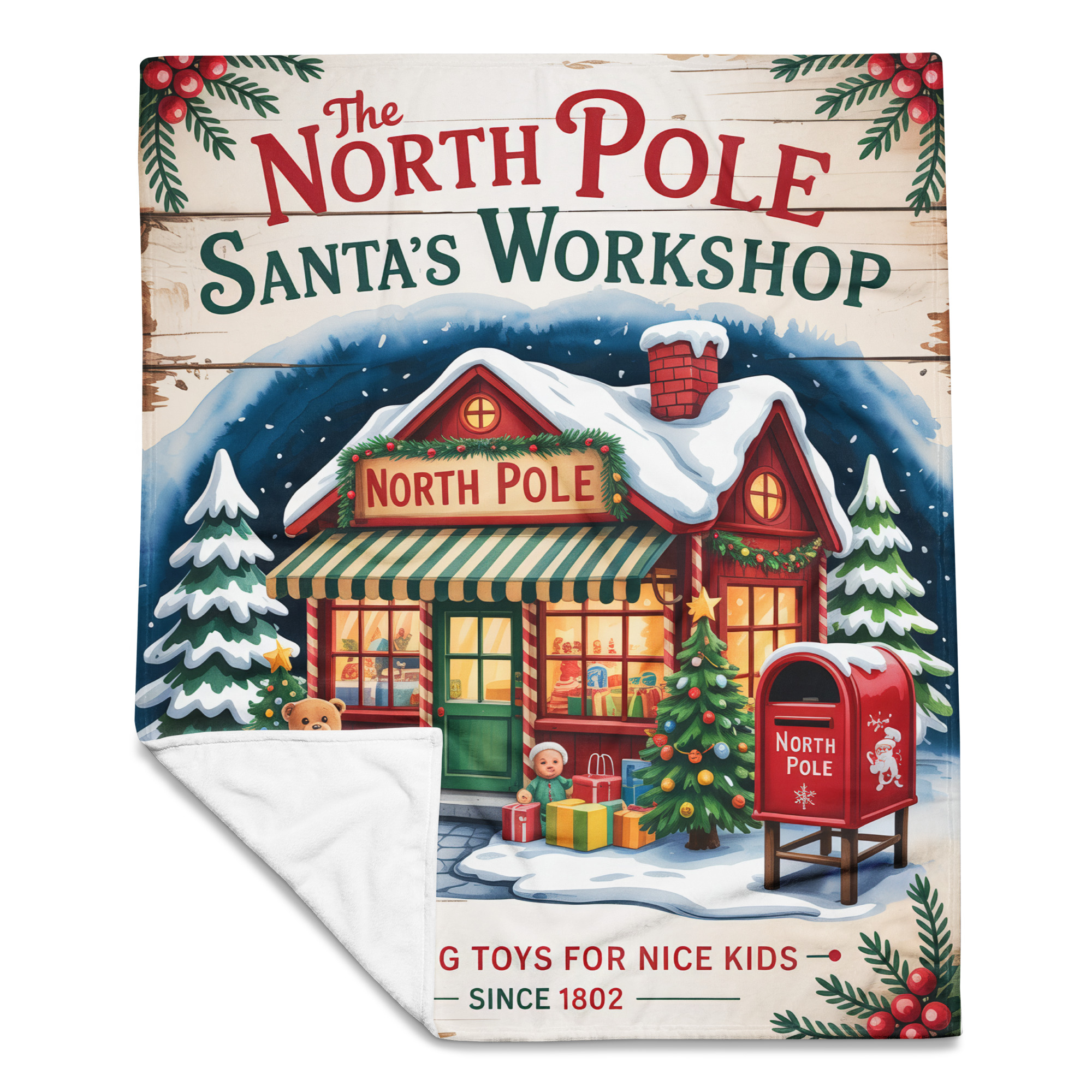 Santa's Workshop Throw Blanket (3 Sizes)