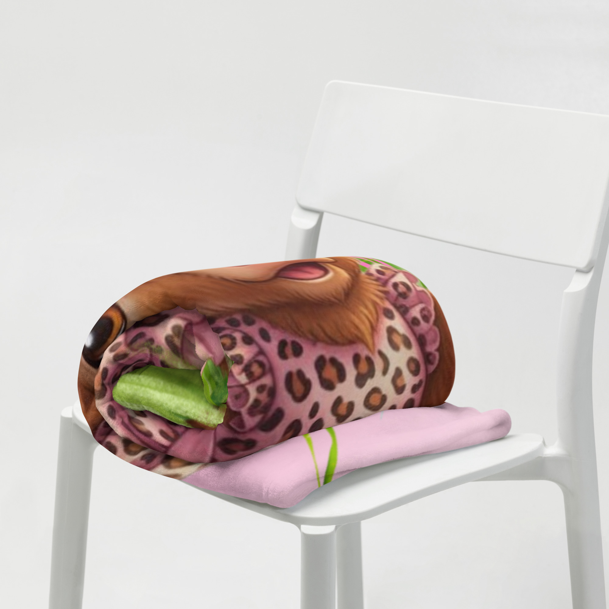 Leopard Print Highland Cow 50" x 60" Throw Blanket