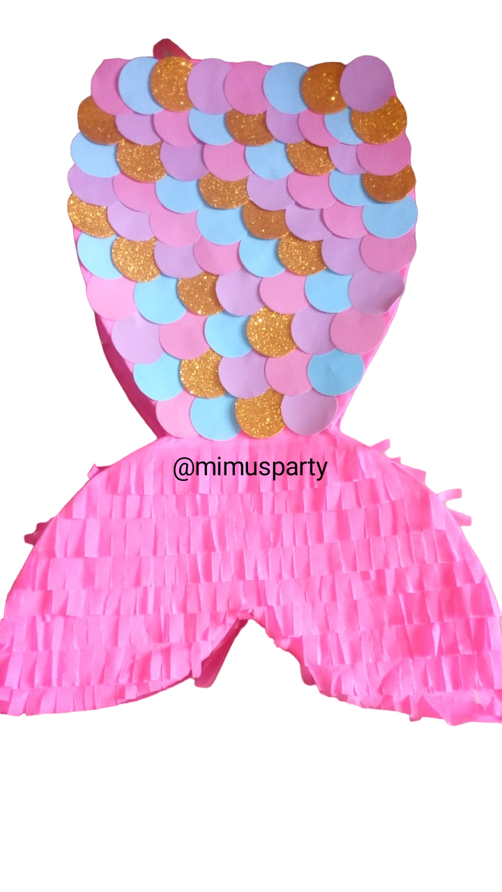 Blue, Gold and Pink Mermaid Tail Piñata