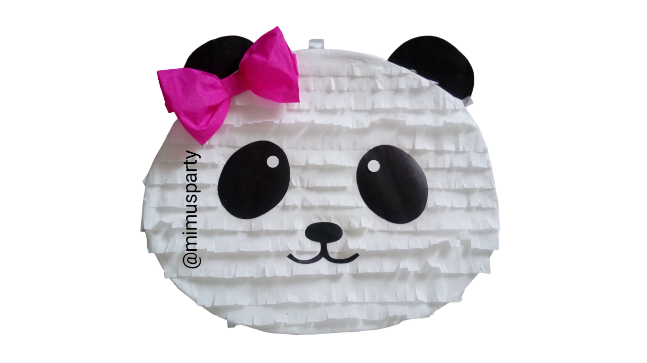 Adorable panda face piñata