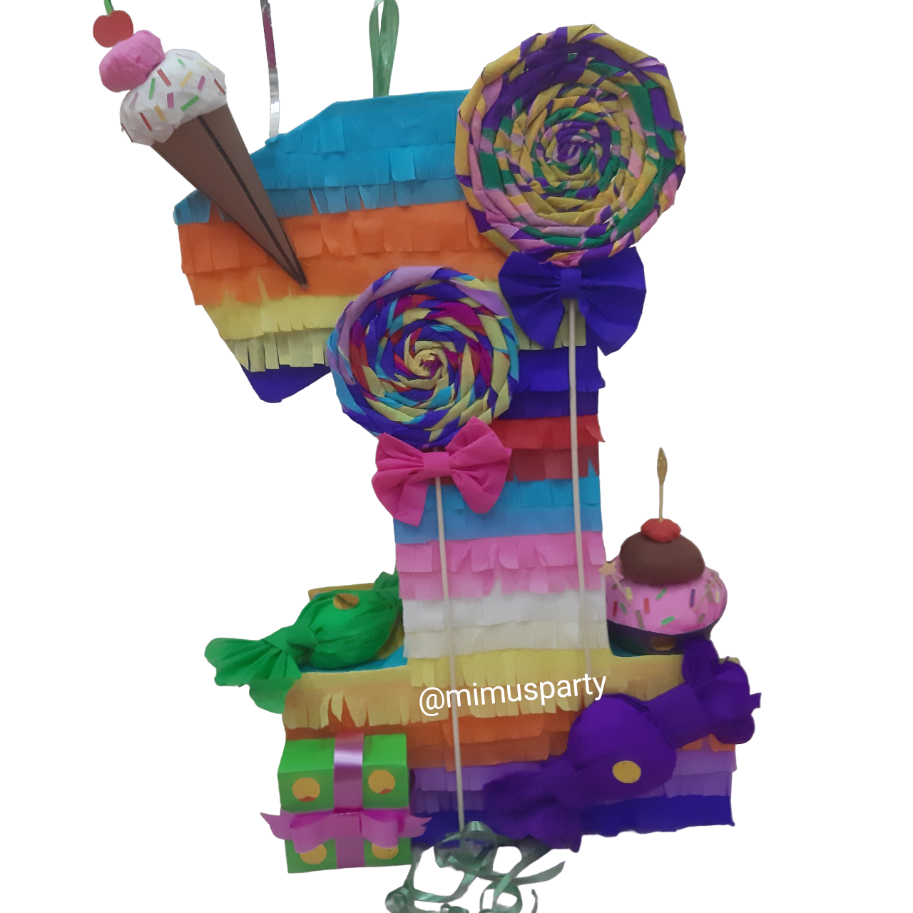 Candy themed number piñata