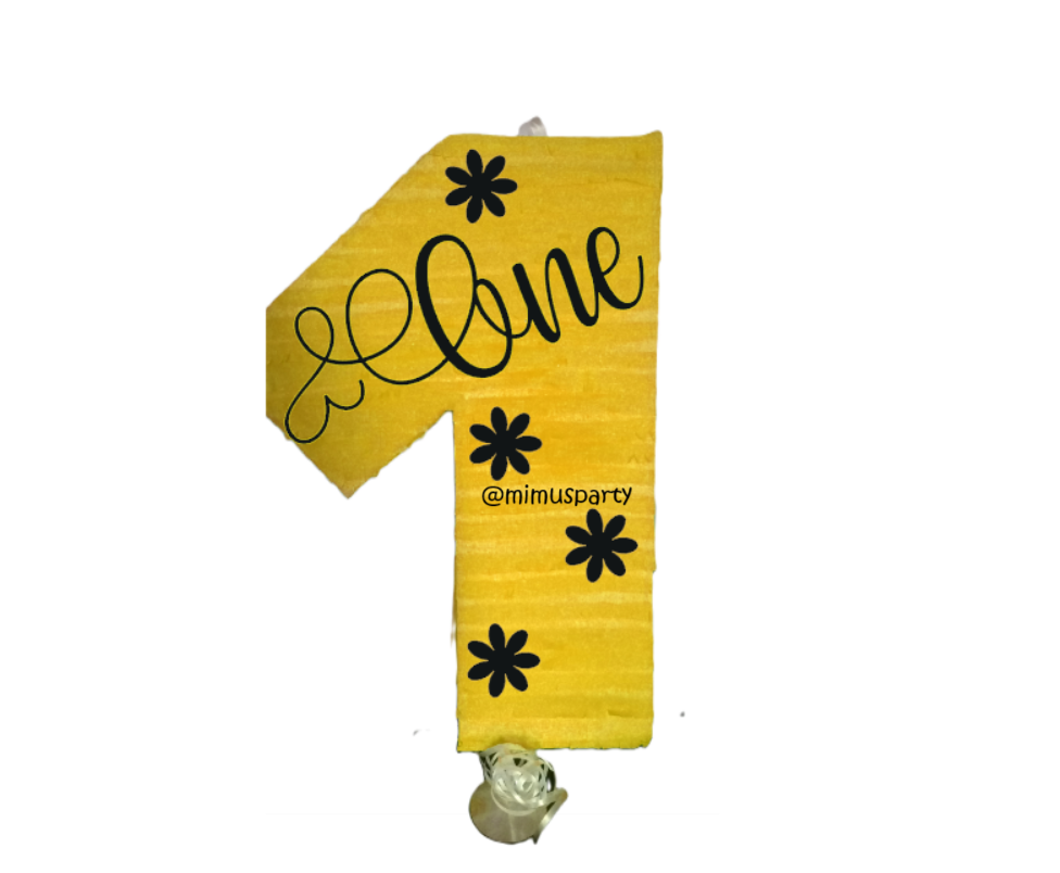 Yellow Number One Piñata