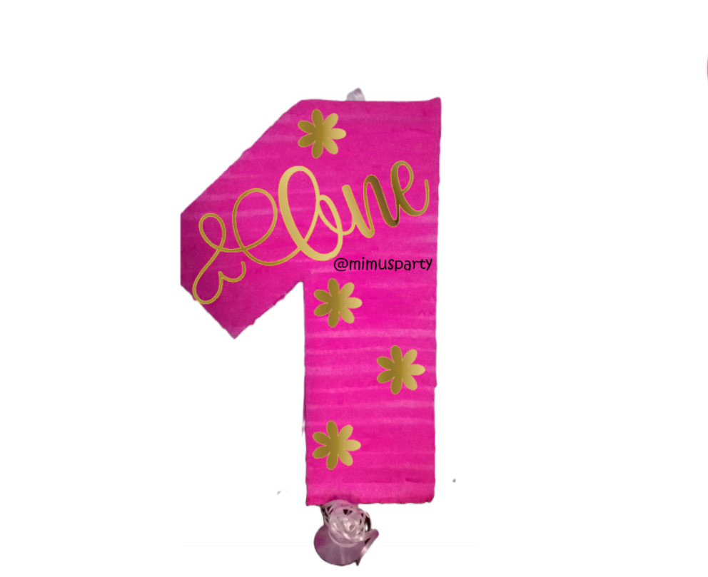 Pink Number One Piñata