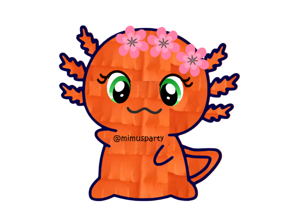 Orange Axolotl Piñata
