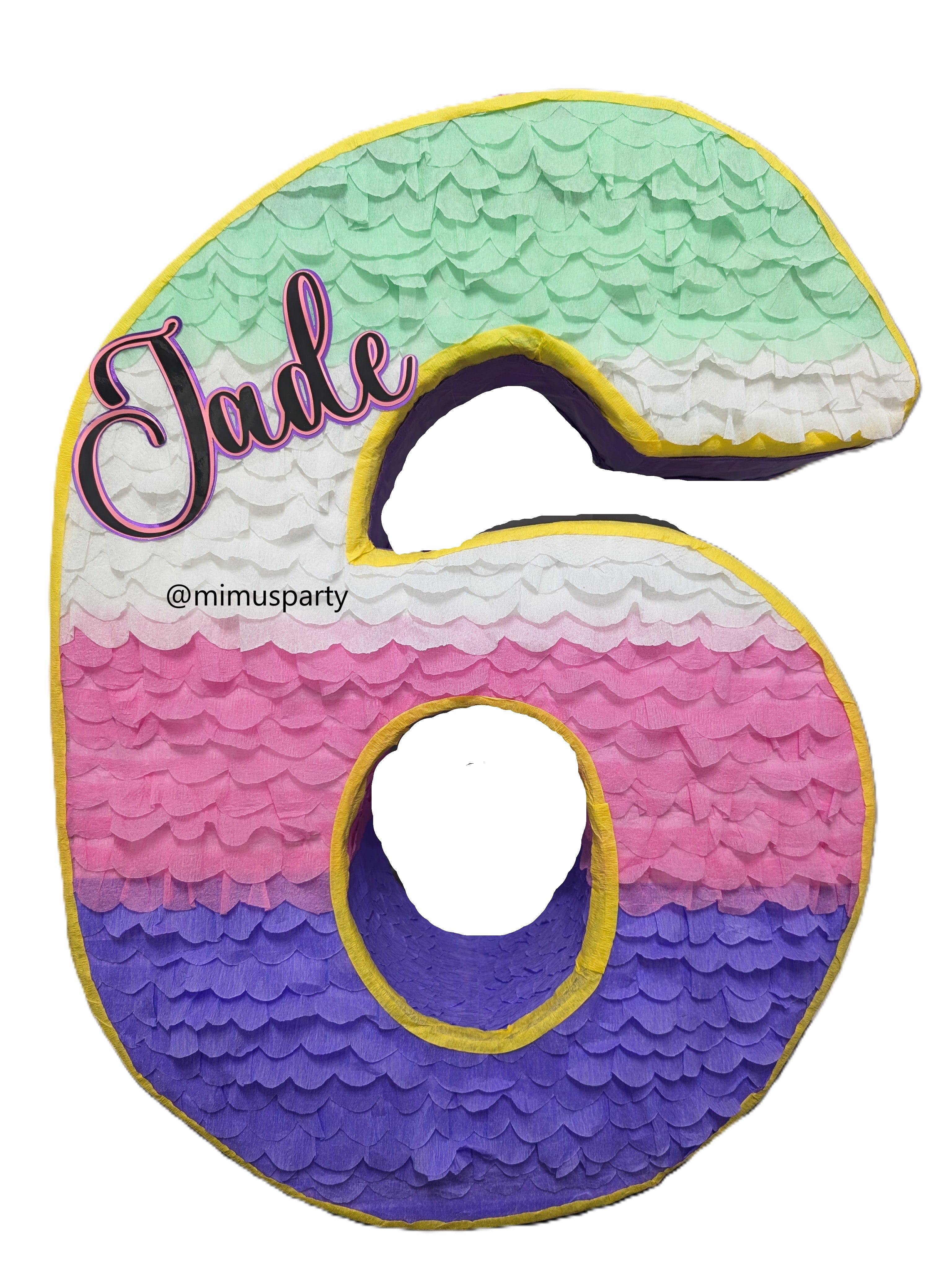 Colorful Number 6 Pinata