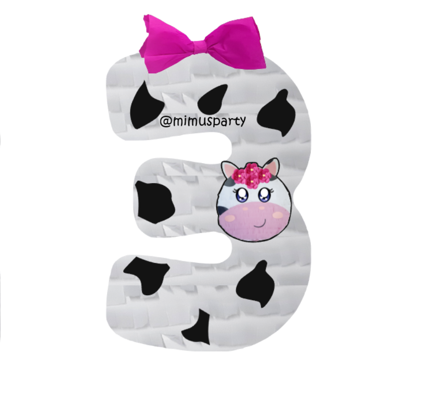 Cow-Themed Number Piñata