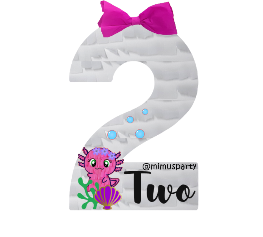 Pink Axolotl Number Two Piñata