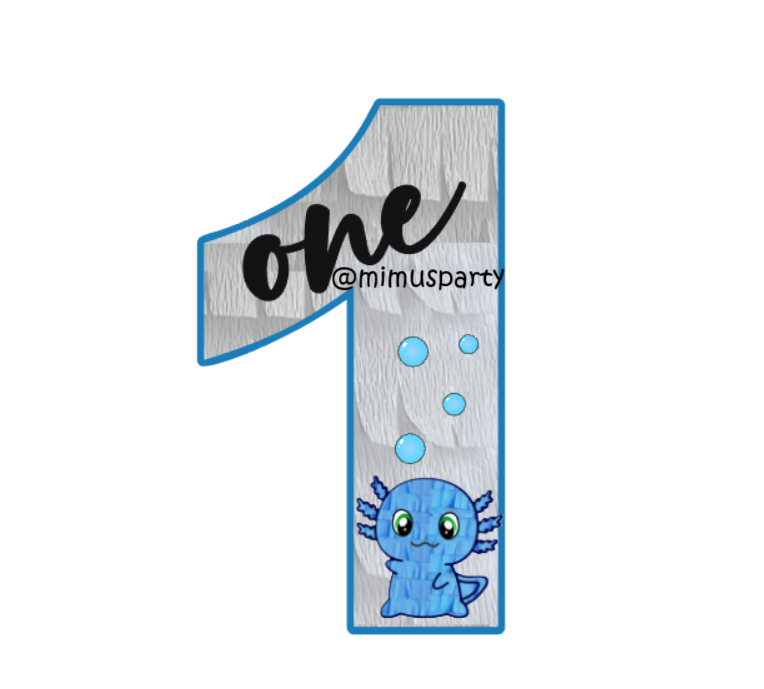 Blue Axolotl Number One Piñata