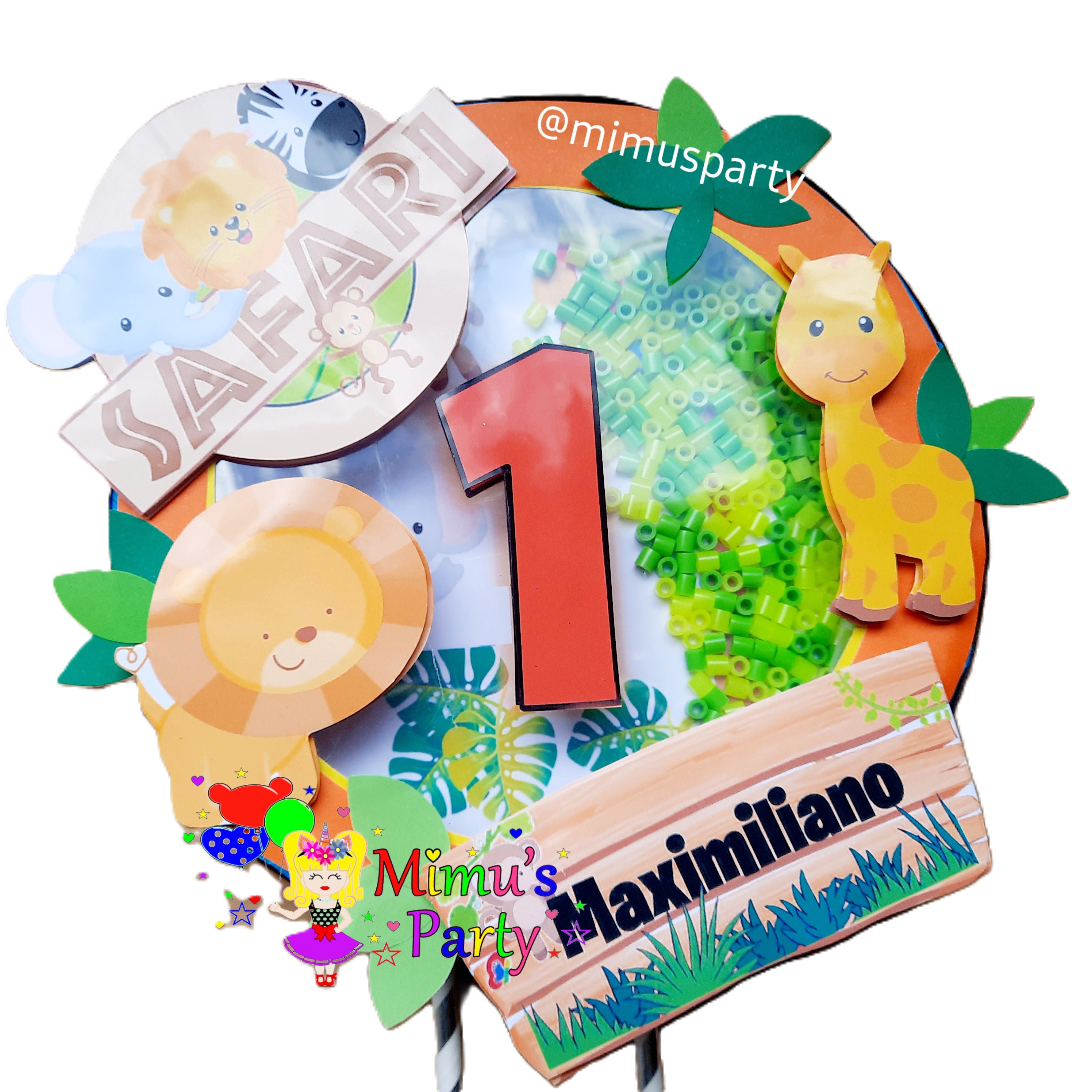 Safari Themed Birthday Cake Topper