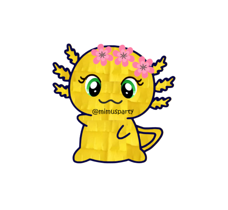 Yellow Axolotl Pinata