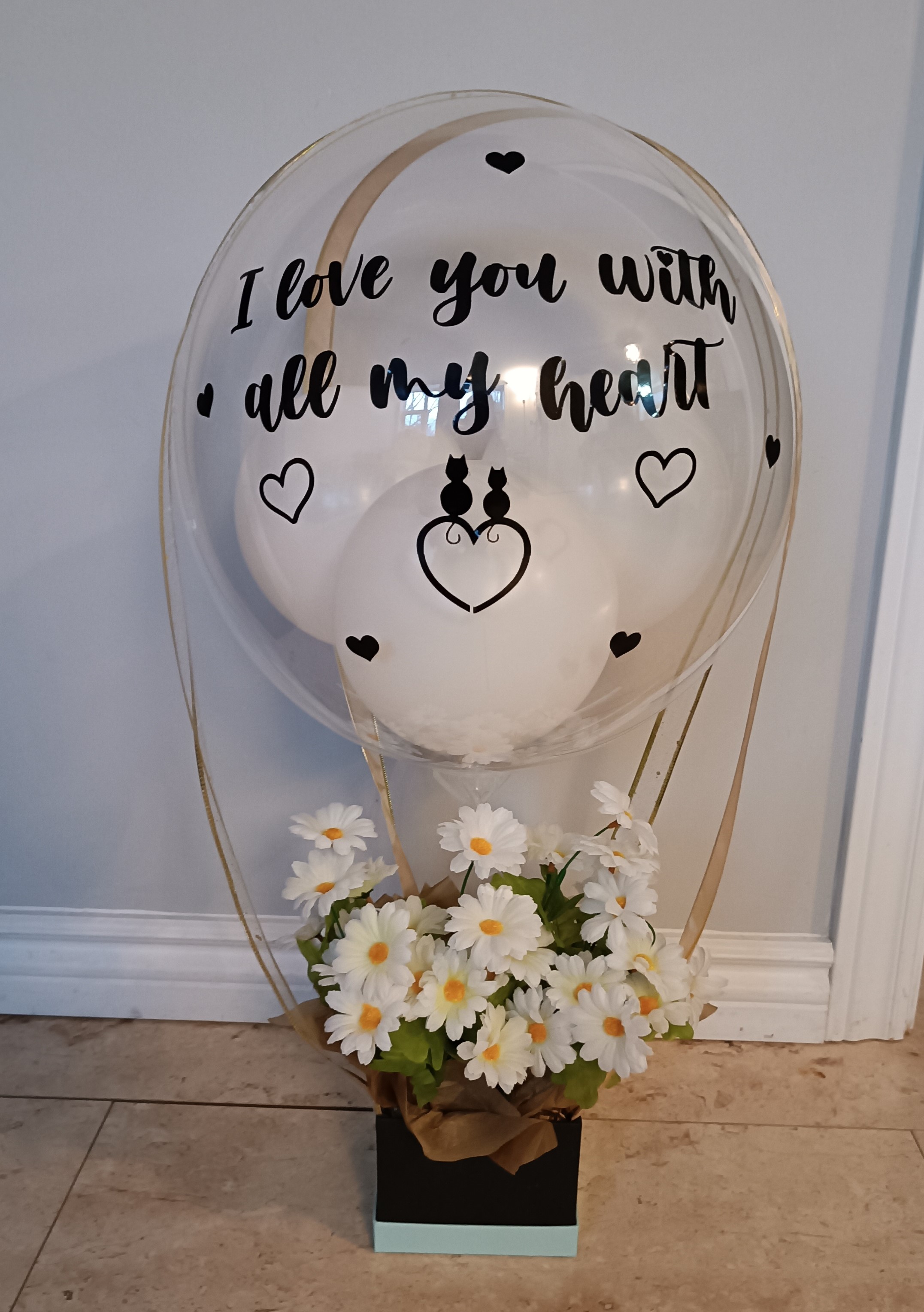 Valentine's Day gift balloons. Love Balloon with Gift Box
