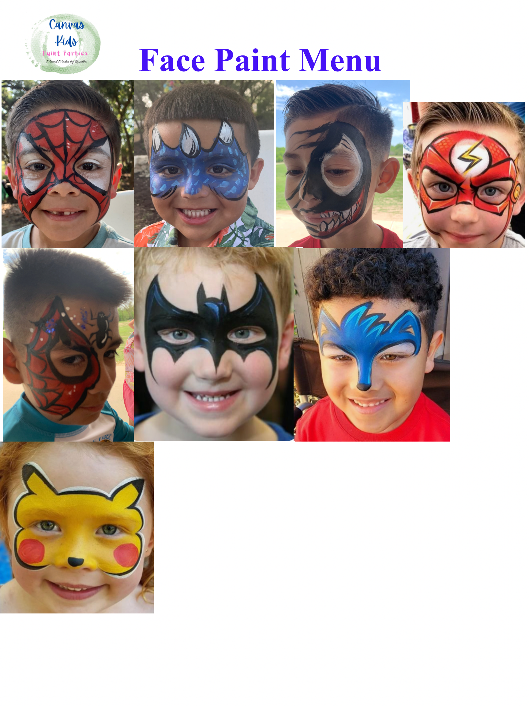 Face Painting $200/ 2hrs