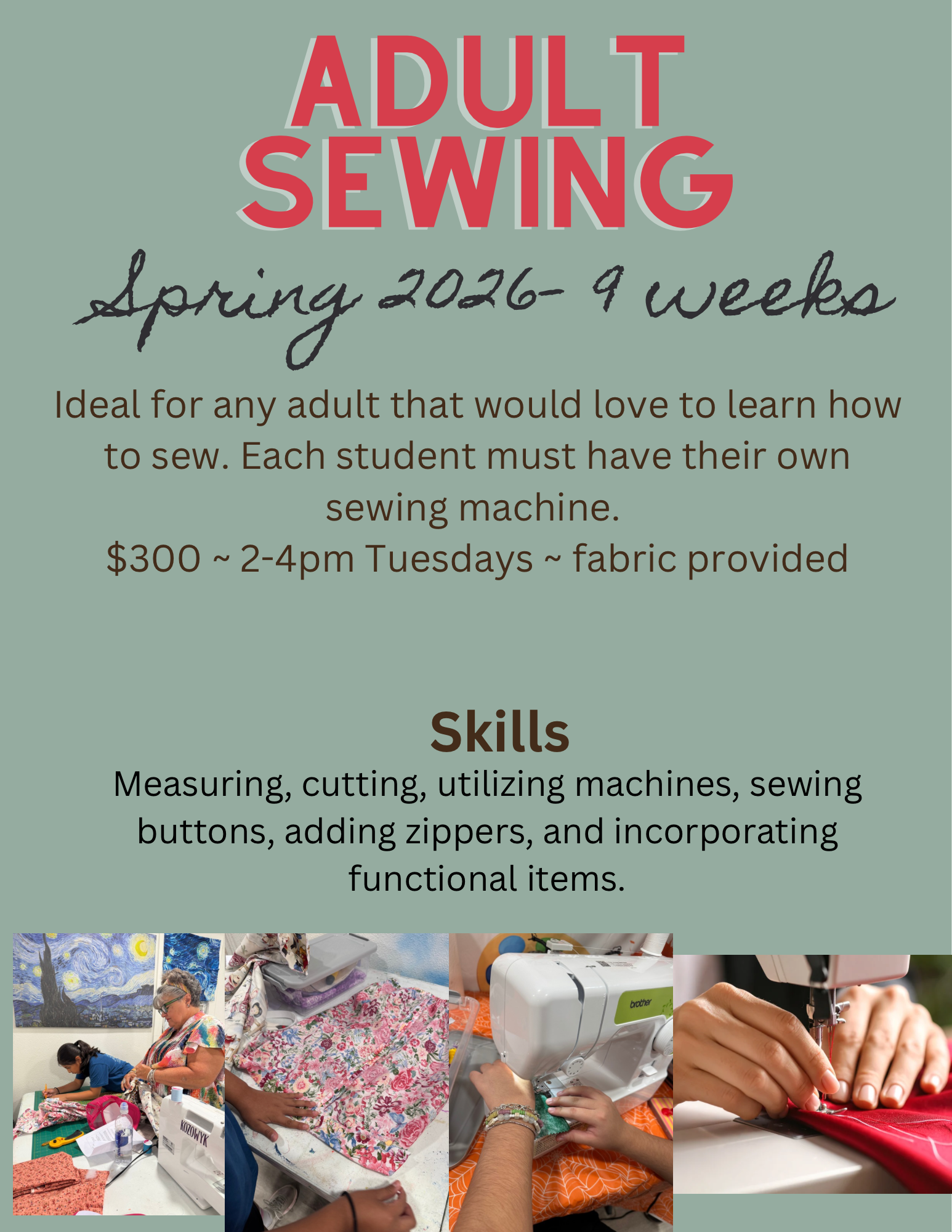 Adult Sewing Course