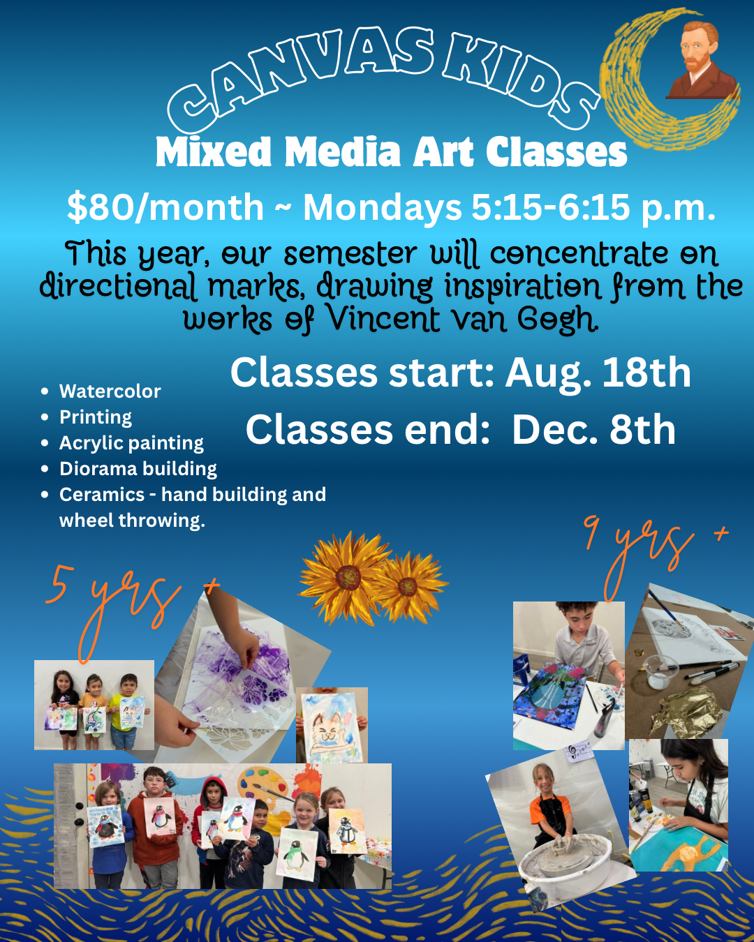 Mixed Media Art Classes: Mon. 5:15-6:15pm