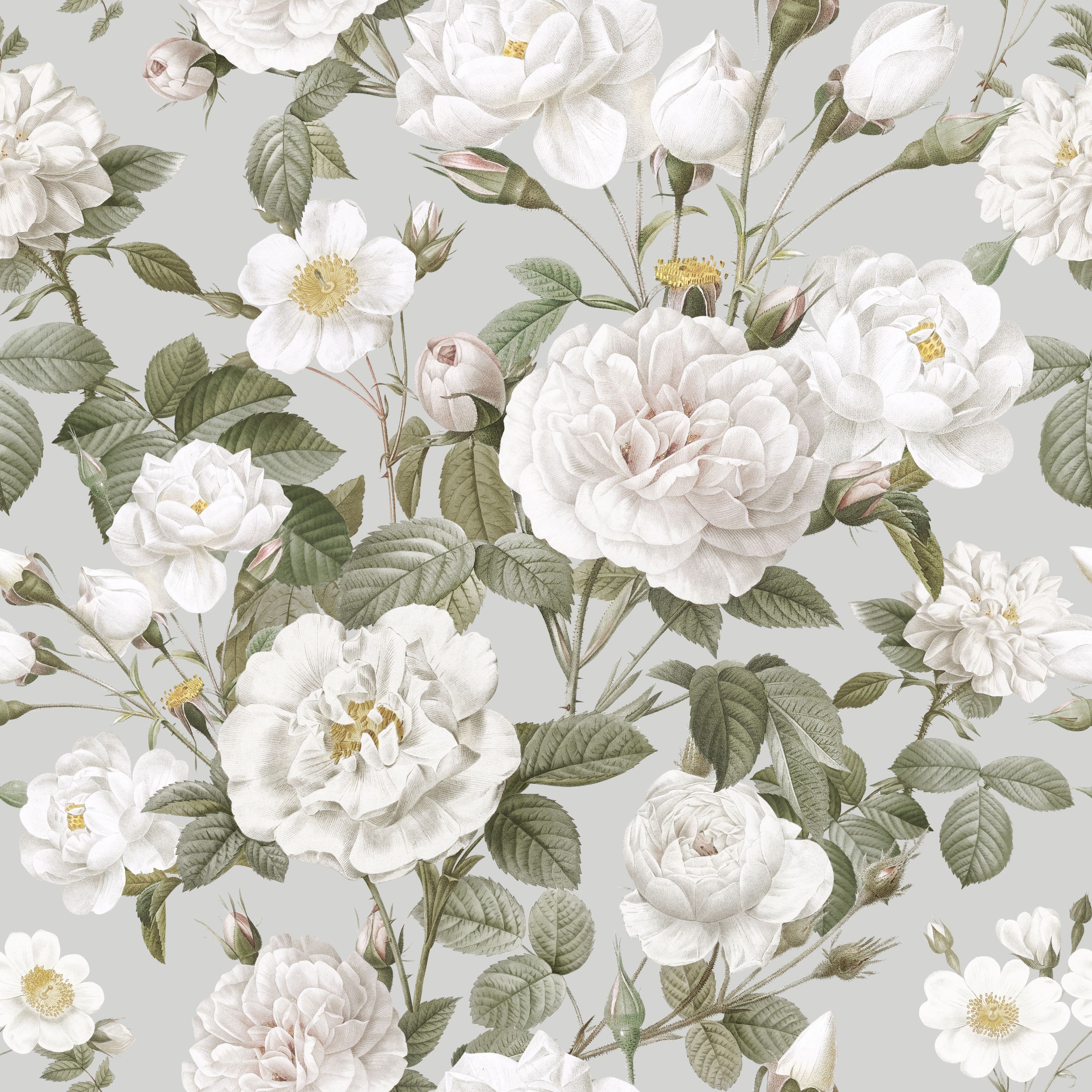 26.01.25 Vintage Florals (3 different patterns) Background cols: pebble, duck egg, black.