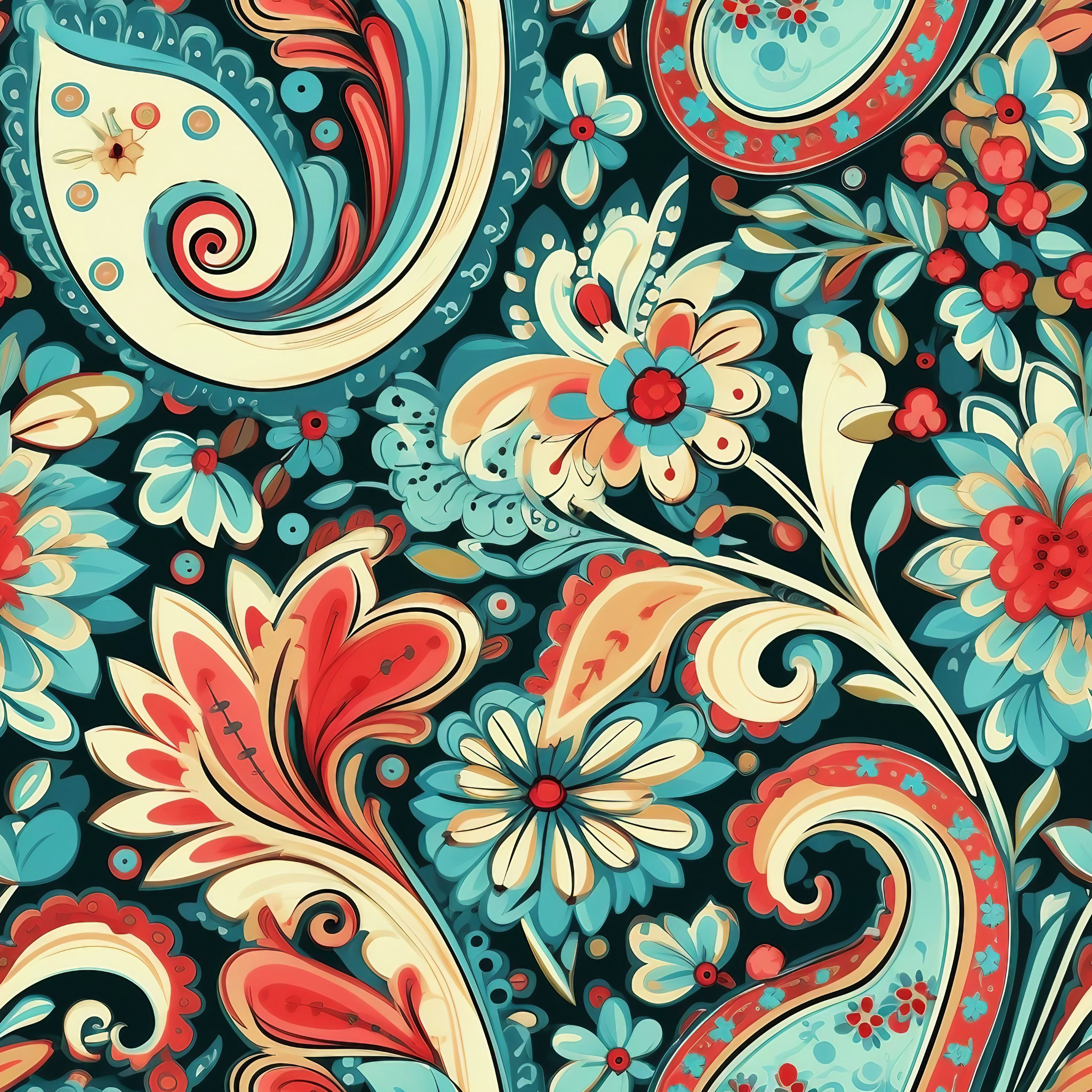 32.01.25 Folklore Paisley (5 different patterns)